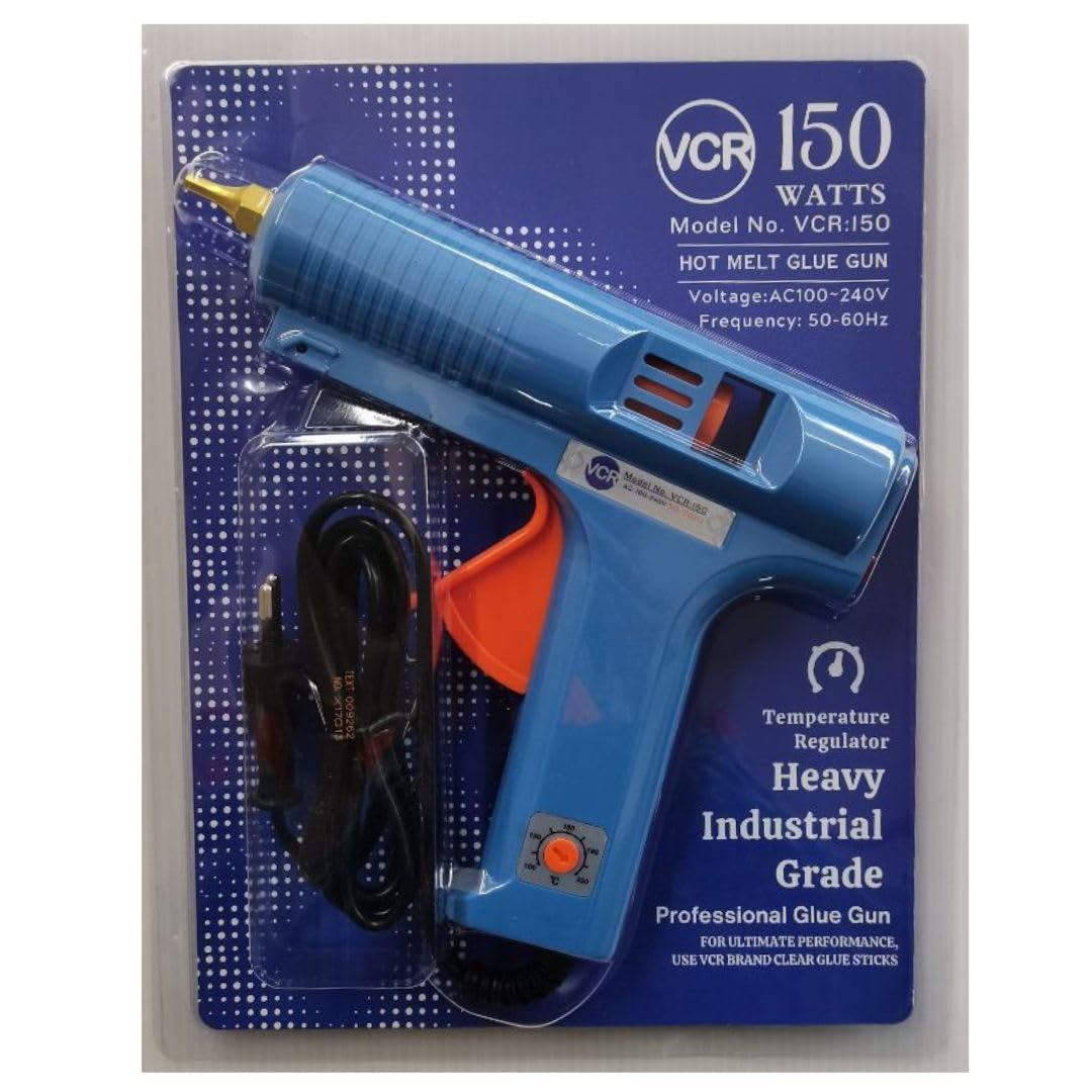 VCR 150W Heavy Duty Glue Gun with Temperature Control Regulator - 150 Watts & Thin Nozzle for Precise Glue Output (DIY & Professional Use) + 5 Transparent - 11mm Glue Sticks - VCR 150 - Image 8 thumbnail
