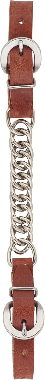 Weaver Leather Single Flat Link Nickel Plated Chain Curb Strap, Canyon Rose, 4 1/2″