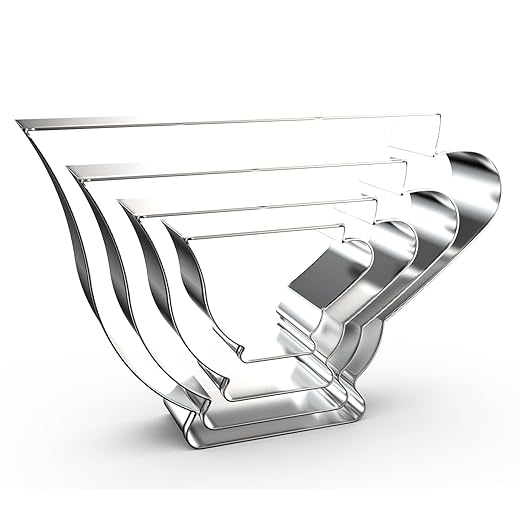 Teacup Cookie Cutter Set - 5", 4", 3", 2" - 4 Piece - Stainless Steel