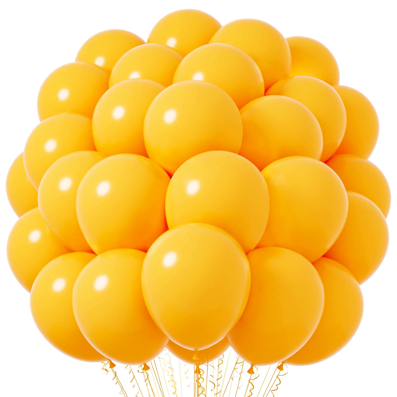 Voircoloria 66pcs Lemon Yellow Mustard Yellow Latex Party Balloons, 12inch