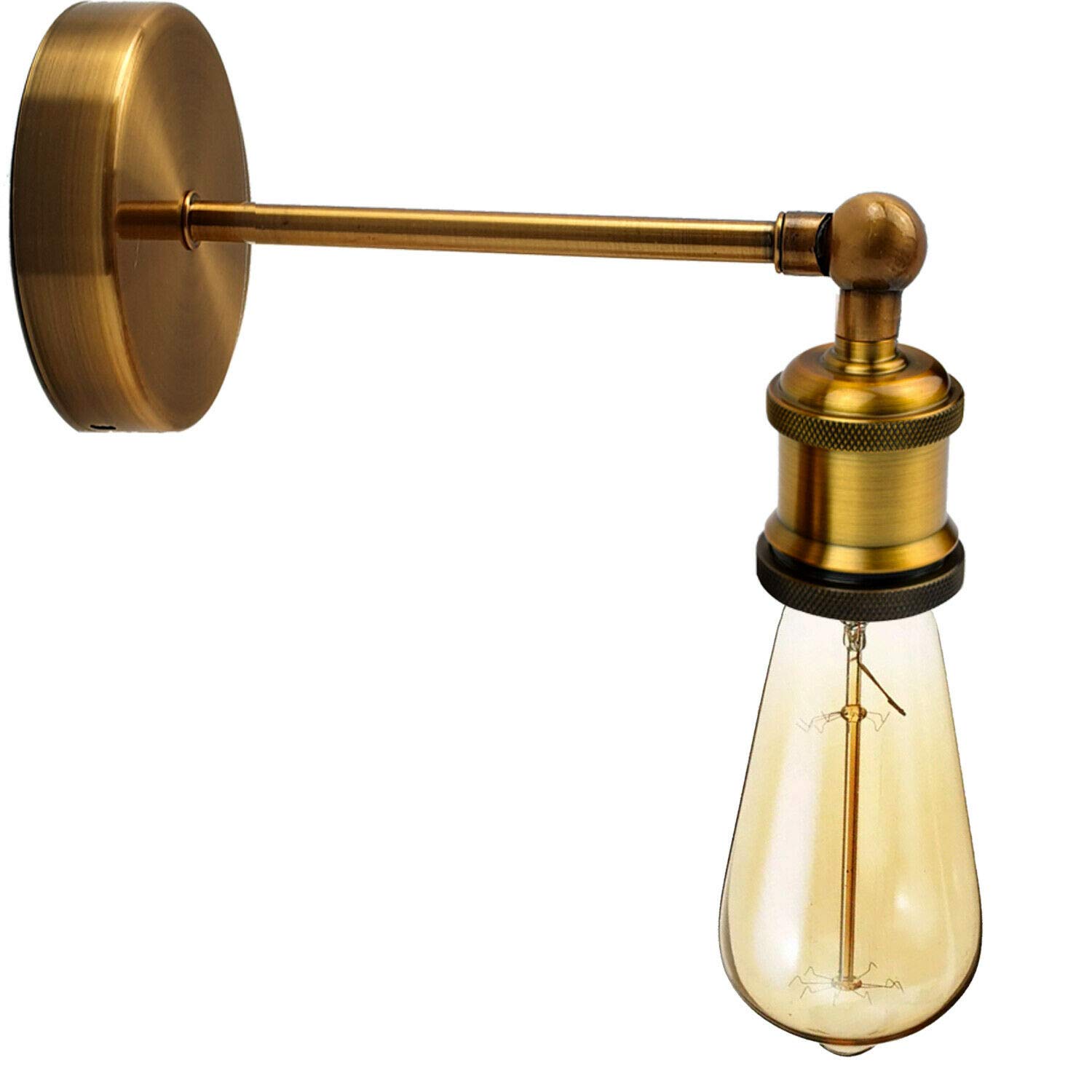 Ledsone Yellow Brass Adjustable Wall Light Vintage E27 Rotatable Sconce