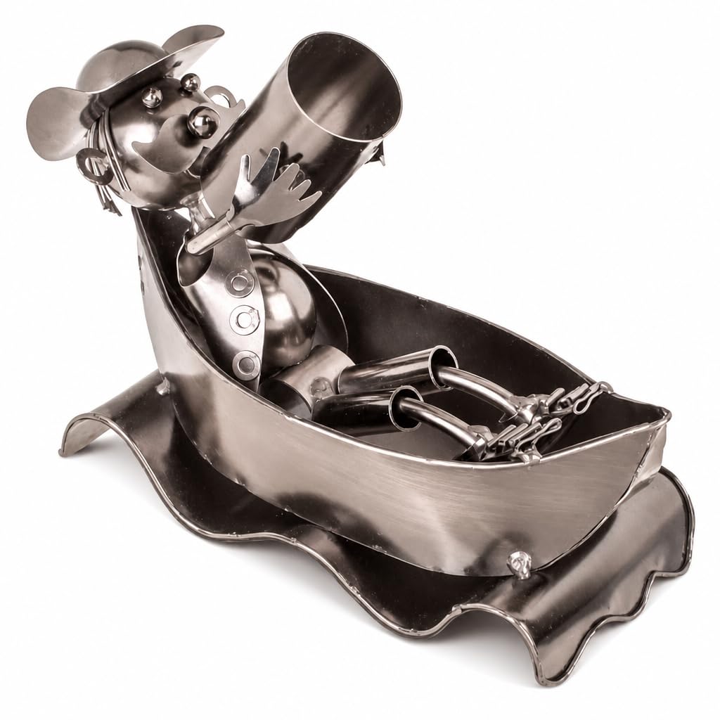 MIJOMA Porte-bouteille de vin en métal - Décoration amusante pour bar, cuisine et salon - Support stable - Convient pour les bouteilles de vin de 0,75 l
