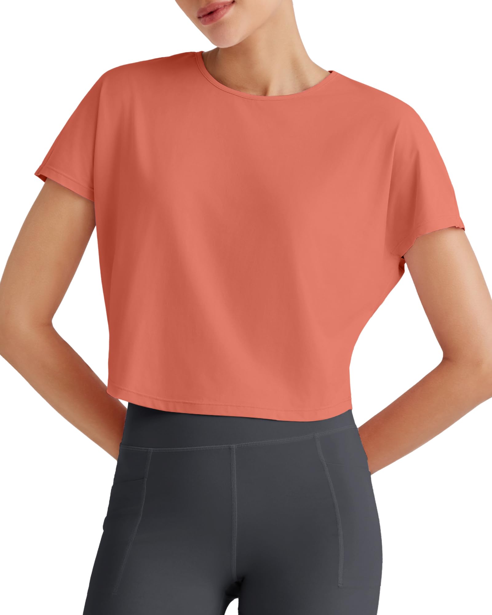 G4Free Lightbreeze Womens Workout Tops Batwing Sleeve Tees Loose Fit Athletic Gym Shirts Basic Yoga Tshirts Casual Summer