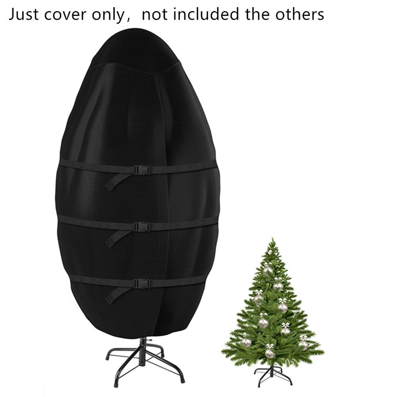 Ampia Borsa Antipolvere per Riporre Alberi di Natale Verticali, Nero 89 Cmx190 Cm