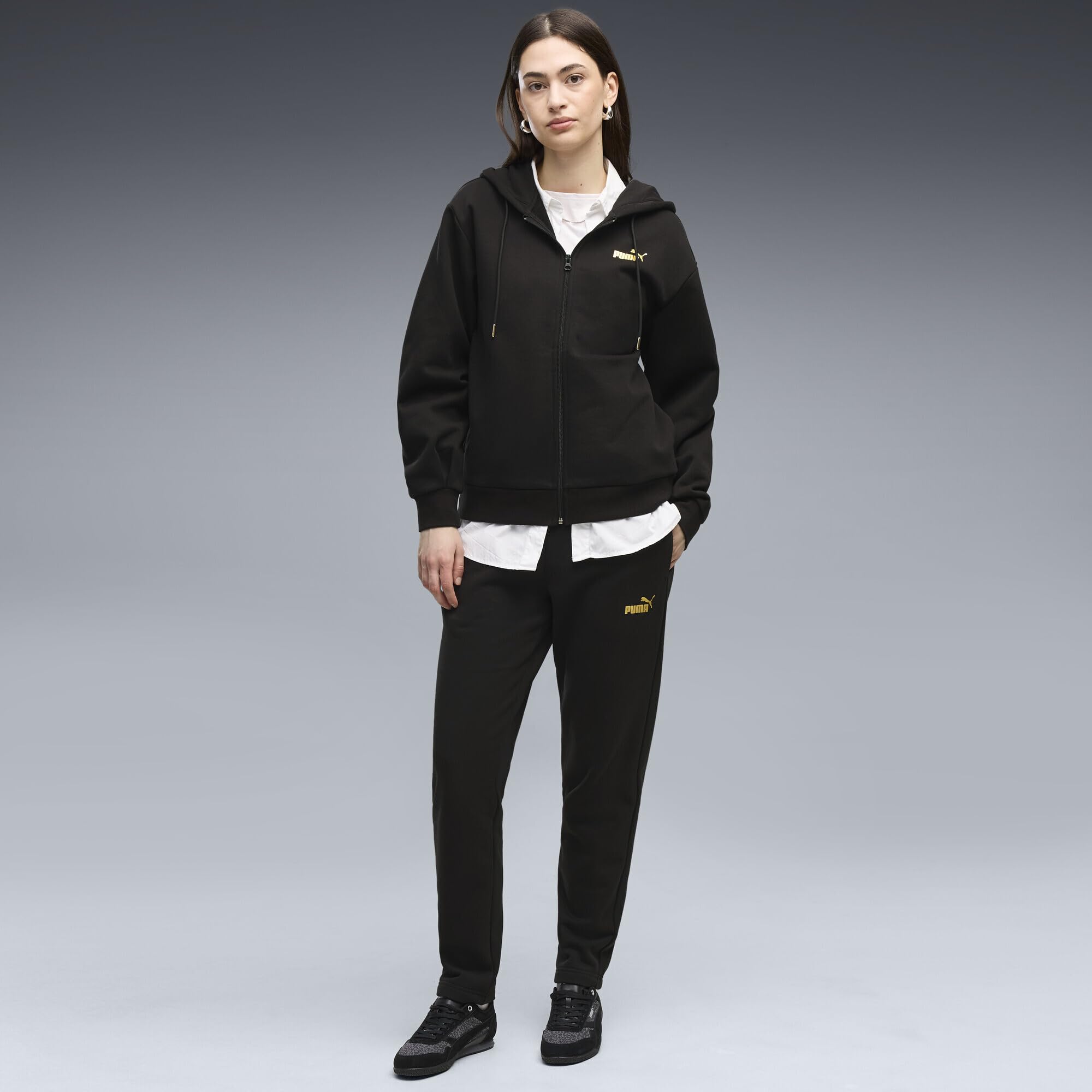 PUMA Metallic Hooded Standard Sweat Suit Fl Op Trajes de punto Mujer (Pack de 1)
