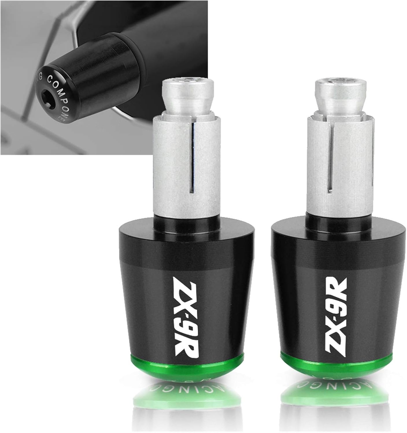 Bar Ends Motorcycle Handlebar Grips Handle Bar End Cap Compatible with Ka wasa Ki ZX9R ZX 9R 2000-2003