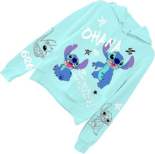 Miniatura 4 de Disney Sudadera con capucha Lilo and Stitch para mujer, diseño clásico de Lilo y Stitch