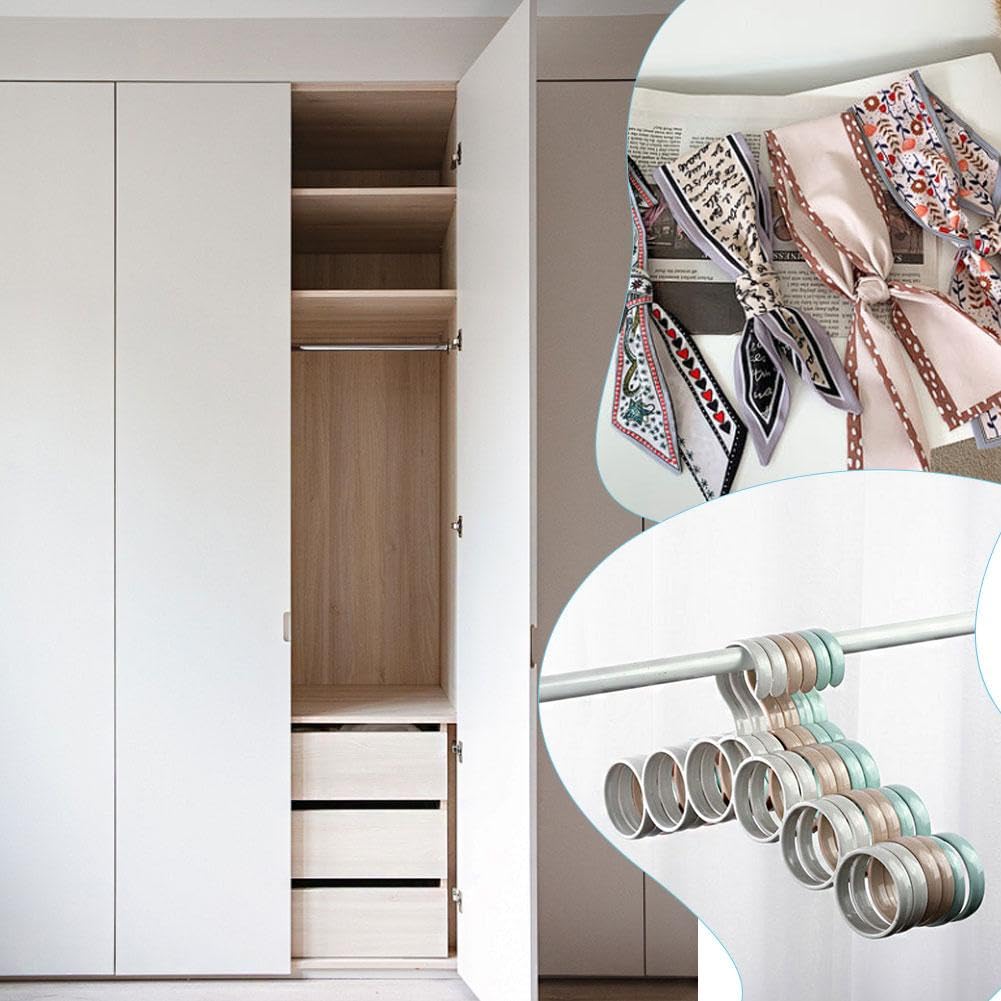 Schalaufhänger, Gürtelaufhänger für Kleiderschrank, zum Aufhängen, Schal-Organizer, Schalhalter für Schals, Krawatten, Gürtelring-Aufhänger für 