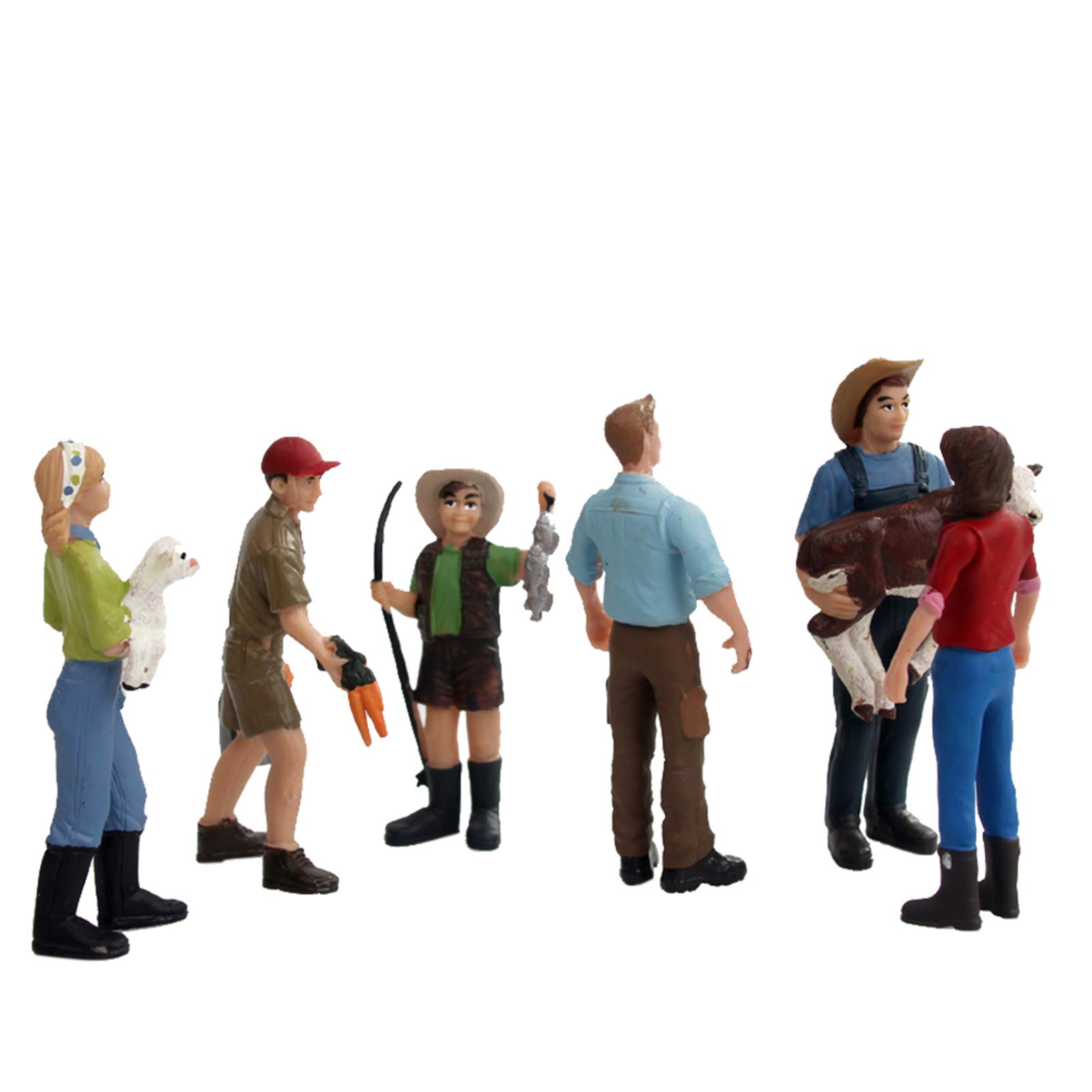6 Pcs Farmer Model Farm Character Model Set, Simulation Farmer Miniature Cake Topper Decoration Role Play Figure Educational Home Decor Action Ornaments
