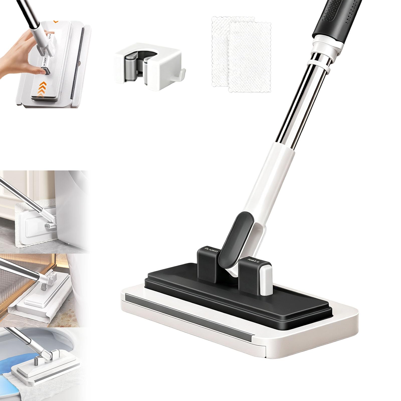 Use Any Old Cloth The Smart Tooth-Grip Mop, Easy Store & Wet Dry Use (135cm#B)
