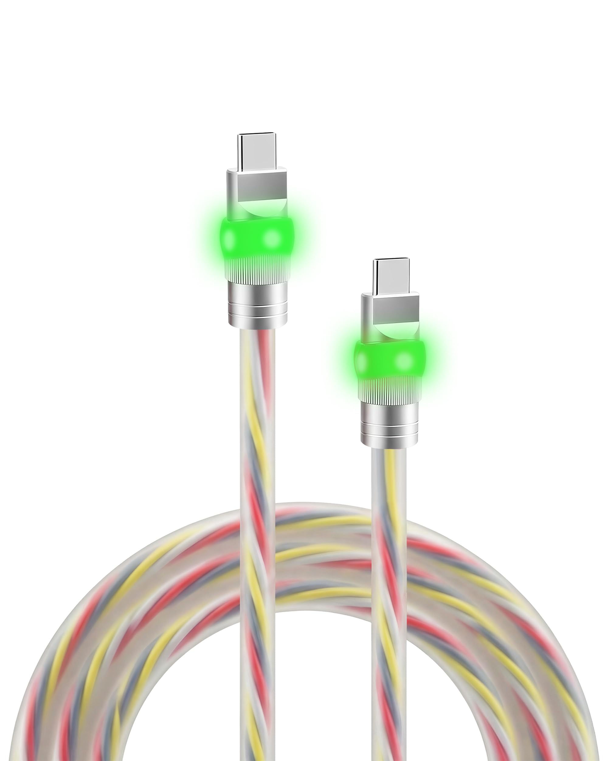 chubbycable Neon Chubby 100W Fast Charging Cable Durable Ultra-Thick Silicone USB C Cable LED Light Up Phone Charger Cord Compatible with iPhone 17-15