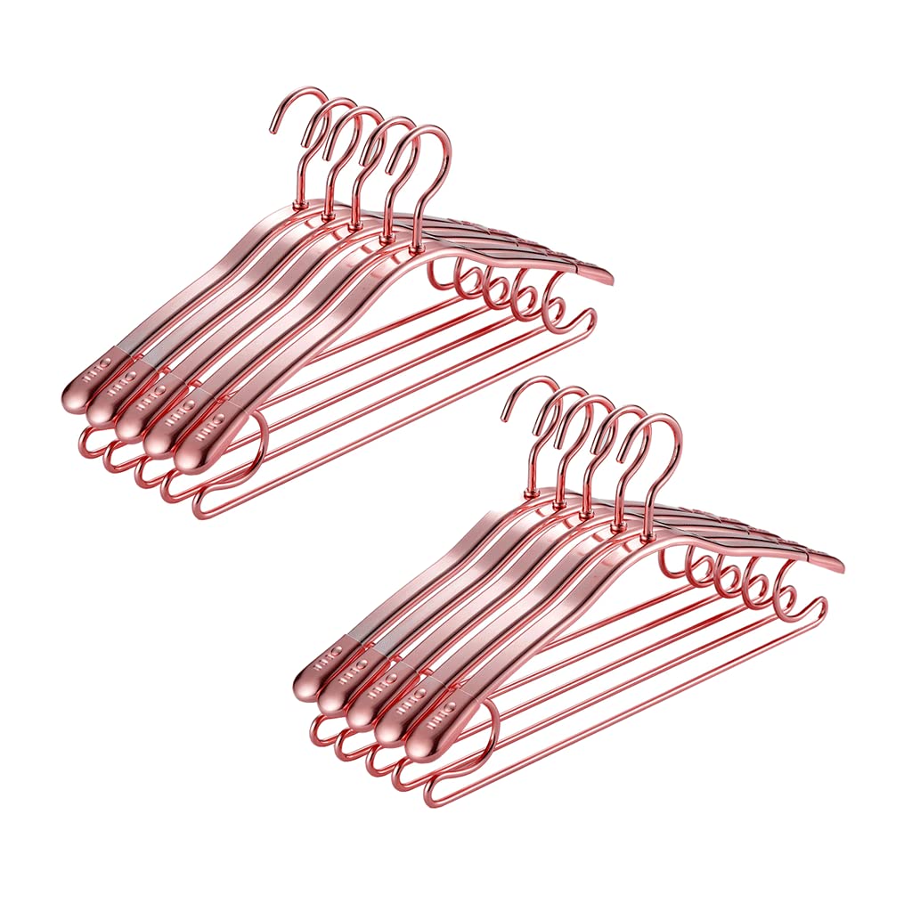 TXGJWRA Space Saving 10 Pack Hangers Durable Aluminum Alloy Hangers for Clothes Closet Coat Hangers Suitable for Clothing Suit Shirt Hangers Coat,A