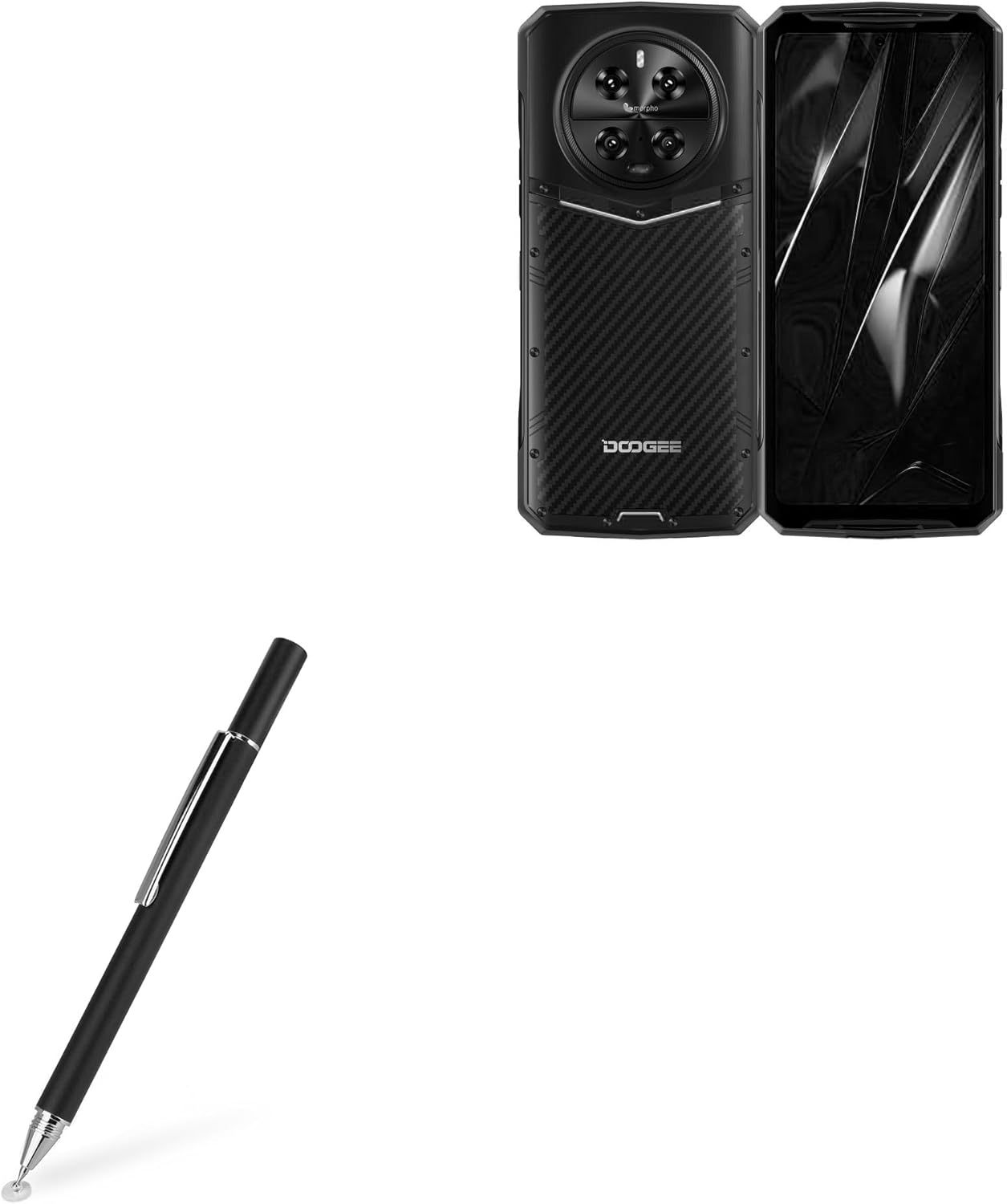 BoxWave Stylus Pen Compatible with Doogee DK10 - FineTouch Capacitive Stylus, Super Precise Stylus Pen - Jet Black