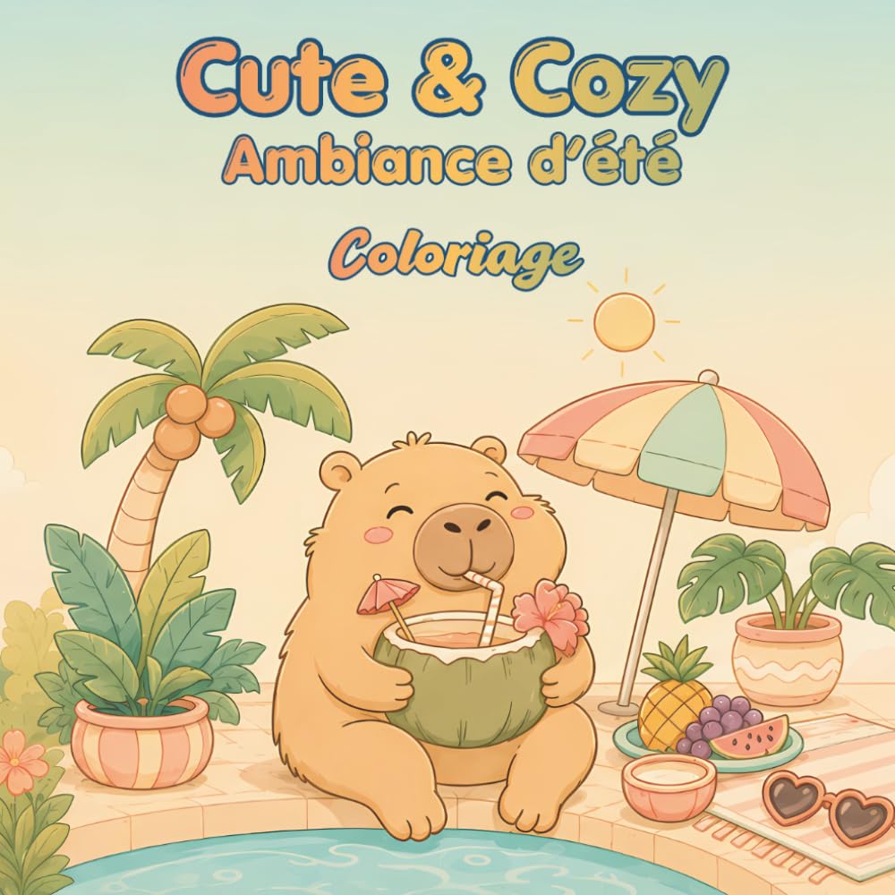 Cute & Cozy – Ambiance d’été : Livre de coloriage pour enfants: Soleil, plage et petites aventures de vacances (Livres de Coloriage Mignons et Douillets)