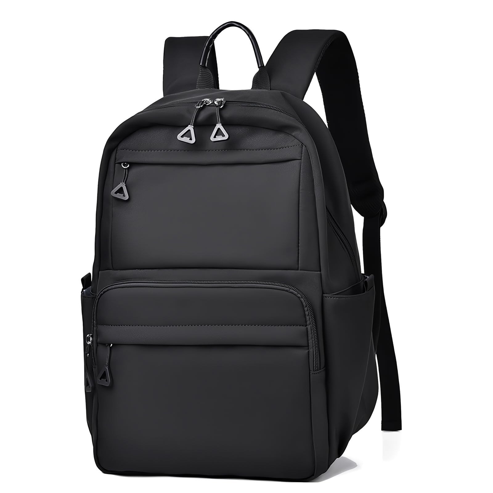 Sonarin Unisex Black Casual Backpack,Waterproof School Backpack 14 Inch Laptop Backpack Travel Rucksack Work Daypack For Men Women Middle High Schoolbag College Bag Bookbag For Boys Girls(Black)