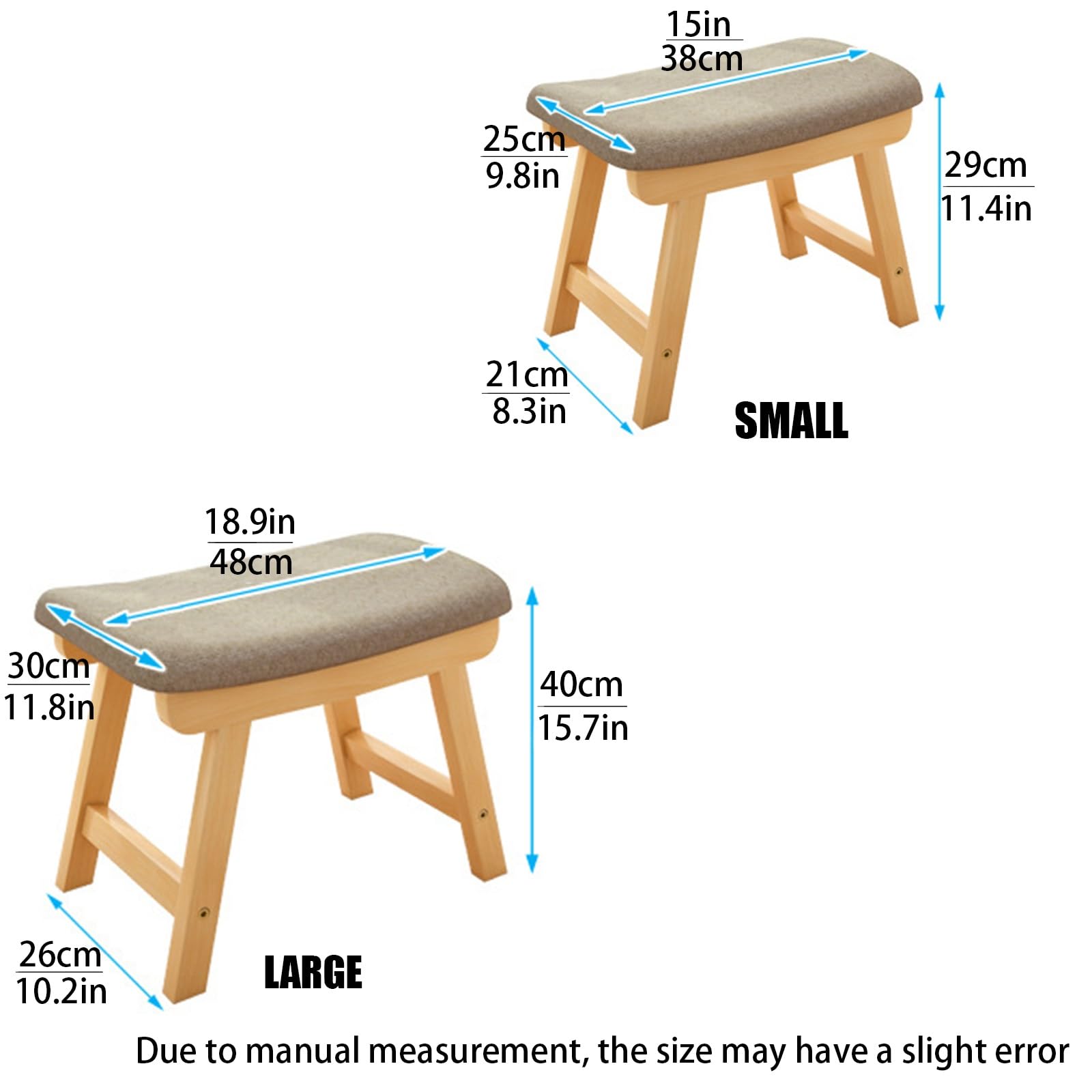 JCPQDWTD Log Style Short Stool for Living Room and Bedroom Fashion Creative Fabric Makeup Stool Soft and Comfortable Sofa Footstool Non Slip Vanity Stool in Gray Color