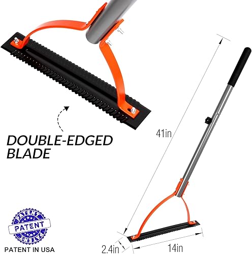 Miniatura 2 de Walensee Cortador de hierba con hoja afilada dentada de doble filo, látigo manual de césped con mango de acero de 30 pulgadas, corte de malas