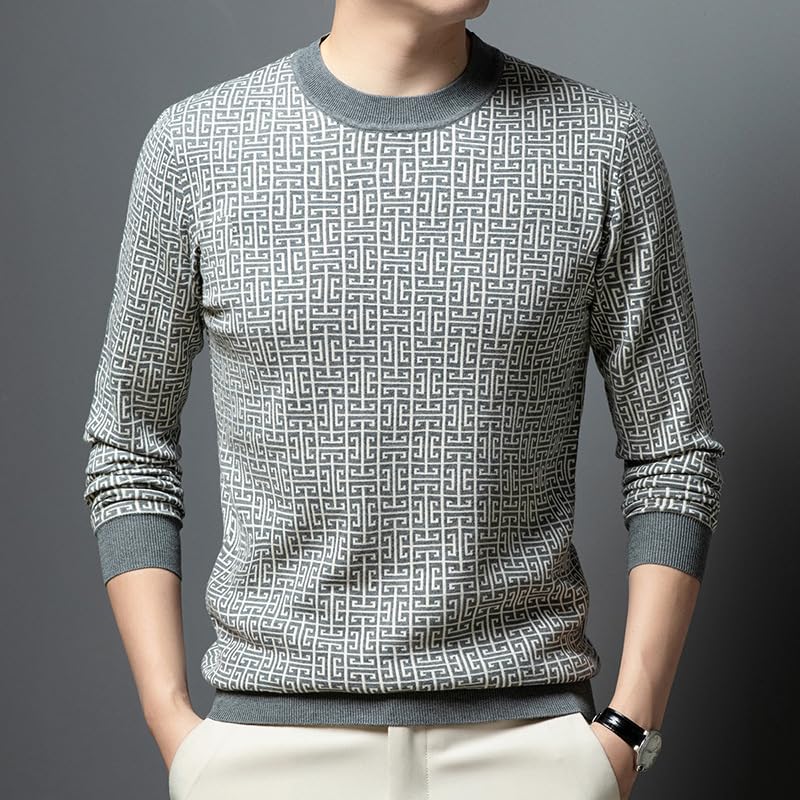 Men's Round Neck Wool Long Sleeve Knitwear Undershirt4
