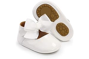 Babelvit Baby Girls Bowknot Baptism Shoes for First Walkers
