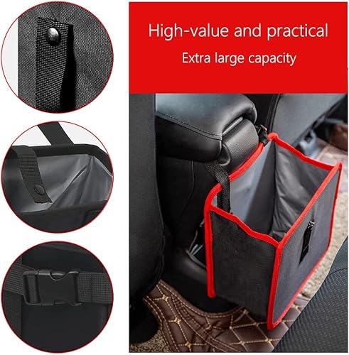 Miniatura 10 de ASUBHA Bote de basura plegable para automóvil, bolsa de basura colgante para automóvil, organizador de bolsas de basura impermeable, accesorios