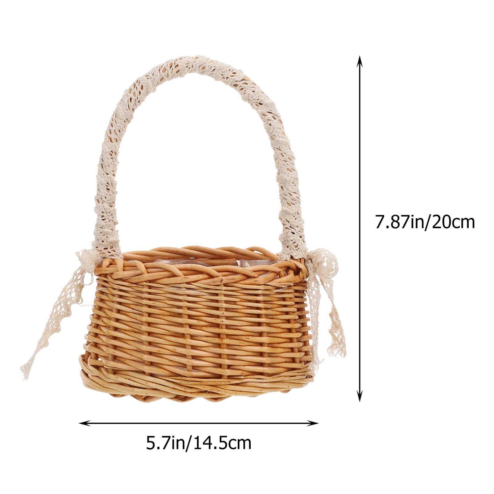 YARNOW 3pezzi Cesto Portabiancheria Vimini Intrecciato Cesto Decorativo Per Fiori Rattan Con Manico Per Balcone Giardino e Interni Stile Moderno e Resistente Per Decorazioni e Eventi