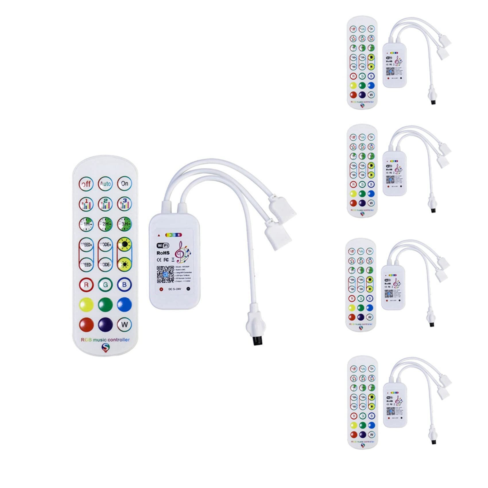 Jnchdghwa White 5X Tuya Wifi Rgb Controller For Led Strip Light 3528 2835 5050 Rgb Controler With 24Keys Remote Control