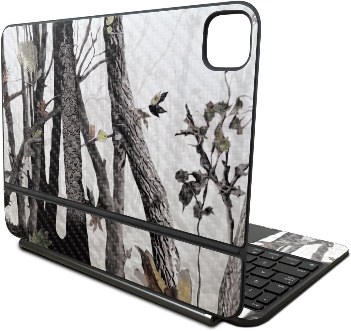 Carbon Fiber Skin Compatible with Apple Magic Keyboard for iPad Pro 11‑inch (M4) 2024 - Artic Camo - Premium 3M Vinyl Protective Wrap Decal Cover - Easy to Apply | Crafted in The USA by MightySkins