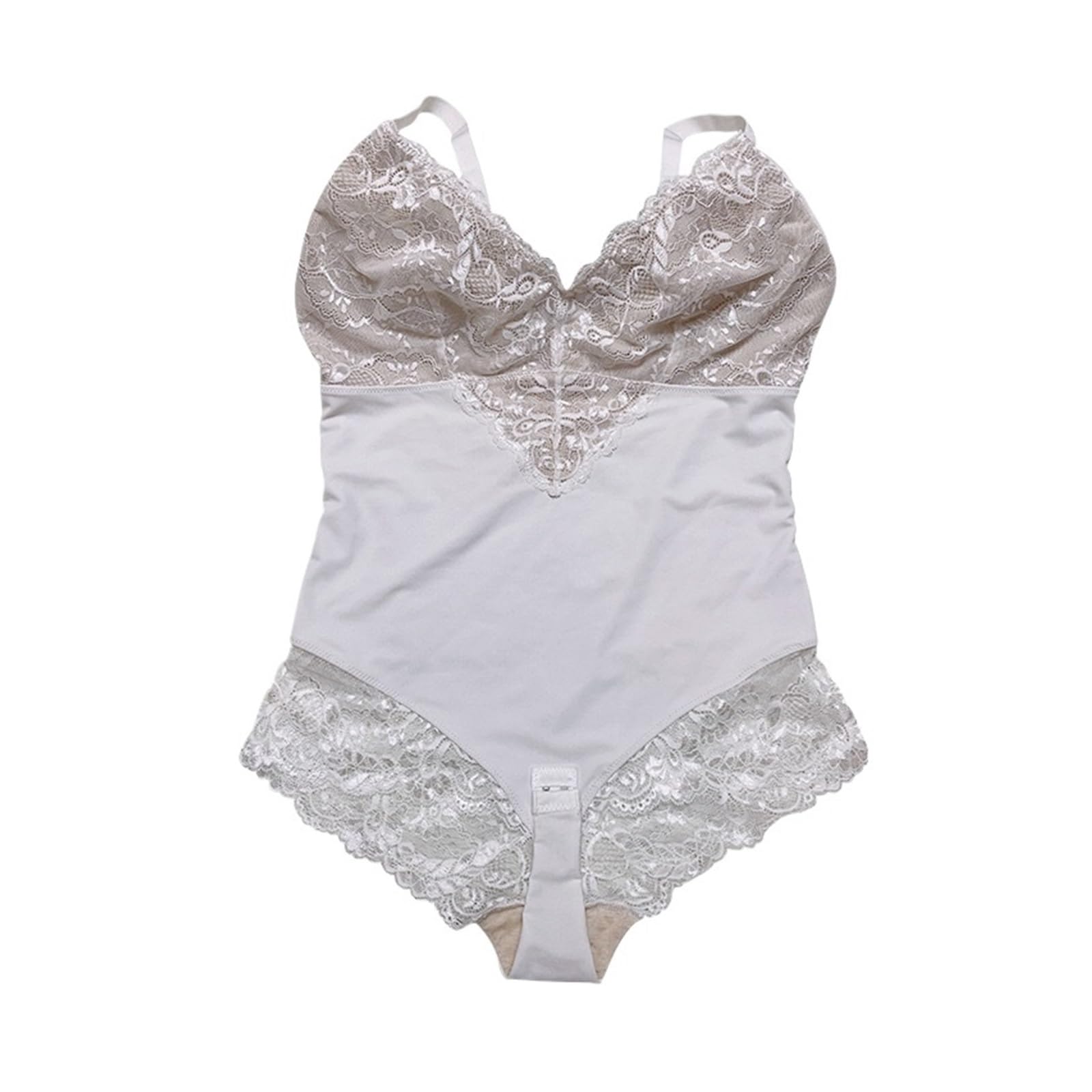 Body Shapewear Femmes Corps Complet Shaper Ventre contrôle Hanche Bout à Bout Corset Cuisse Minceur Taille Formateur sous-vêtements(White,XL)