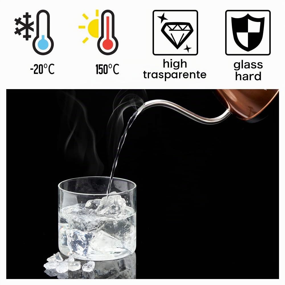 EZOWARE Set di 8 Barattoli di Vetro, Contenitori per la Conservazione degli Alimenti con Coperchio di Legno Bambù Ermetico per Tè Caffè Farina Cereali Fagioli, Vetro Borosilicato - 450ml