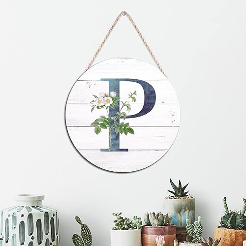 Vista 95 de Welcome Sign for Wall Initial Letter C Blue Round Wood Signs Monogram White Floral Wood Plaque Fresh Flowers 12in Mid Century Home Wall Decor for