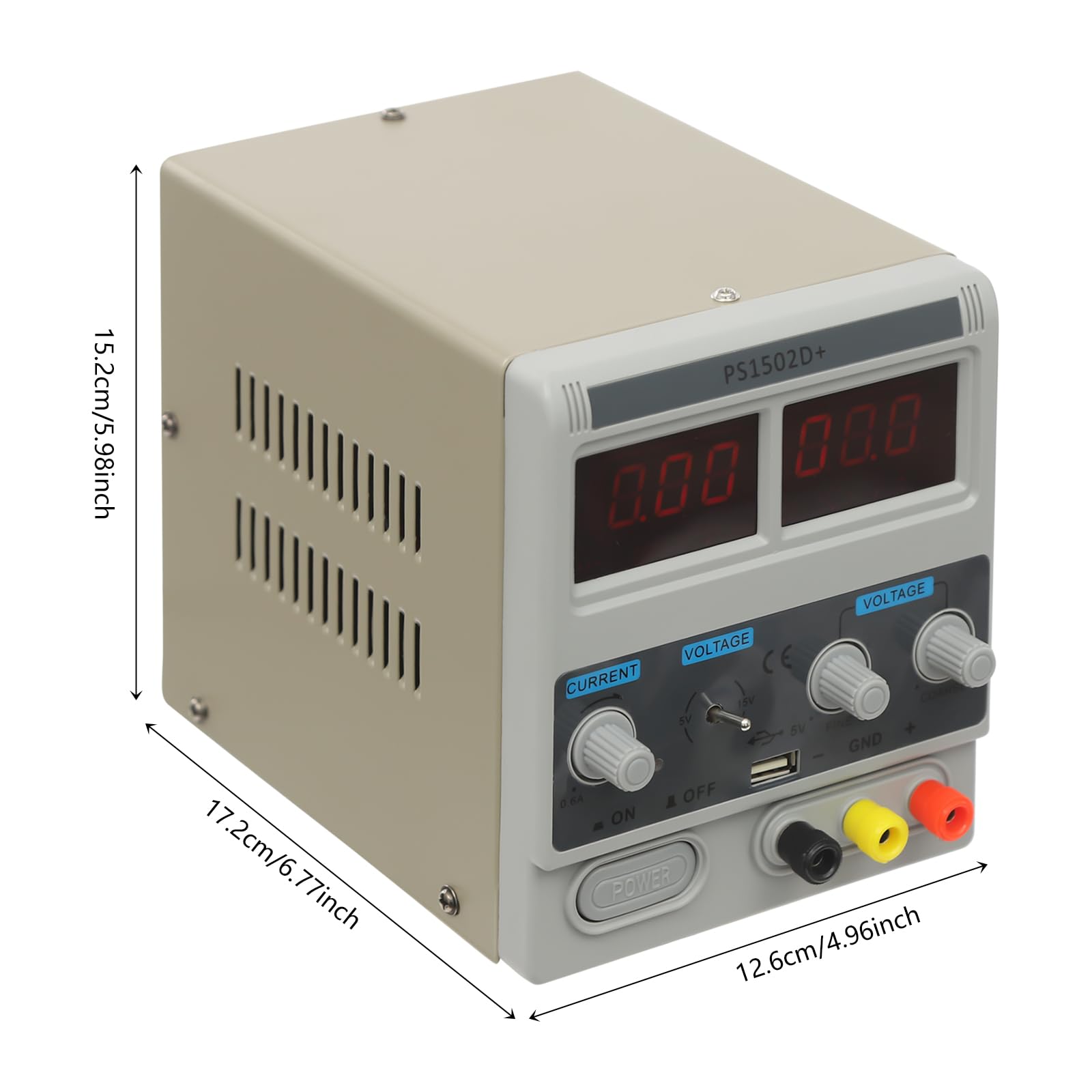 Alimentation de laboratoire, dispositif de réseau de laboratoire (0-15V, 0,6-2A), alimentation universelle avec affichage LED et boutons de réglage, dispositif de réseau de laboratoire réglable