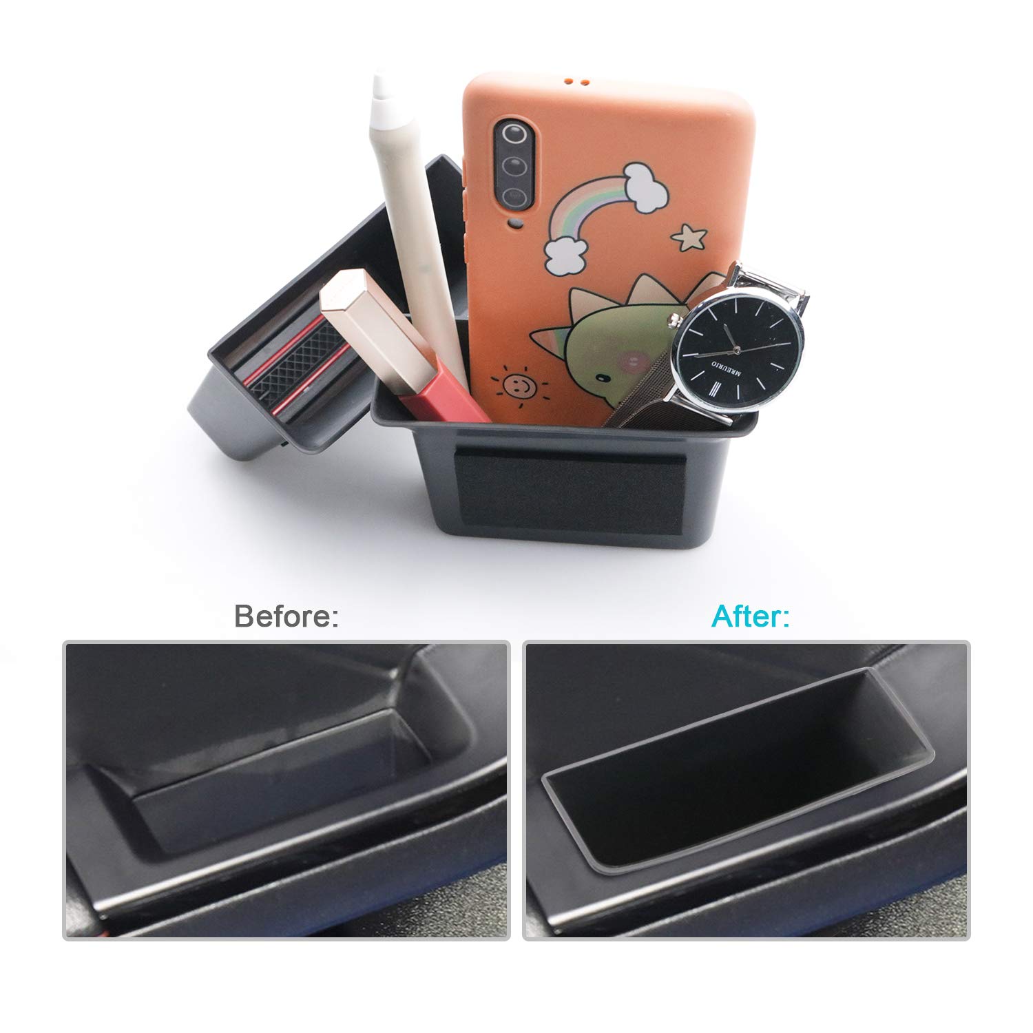 Mabett Vassoio organizer per console centrale per accessori Ford Bronco 2024 2023 2022 2021, contenitore portaoggetti per bracciolo Bronco a 2/4 porte con tappetino antiscivolo