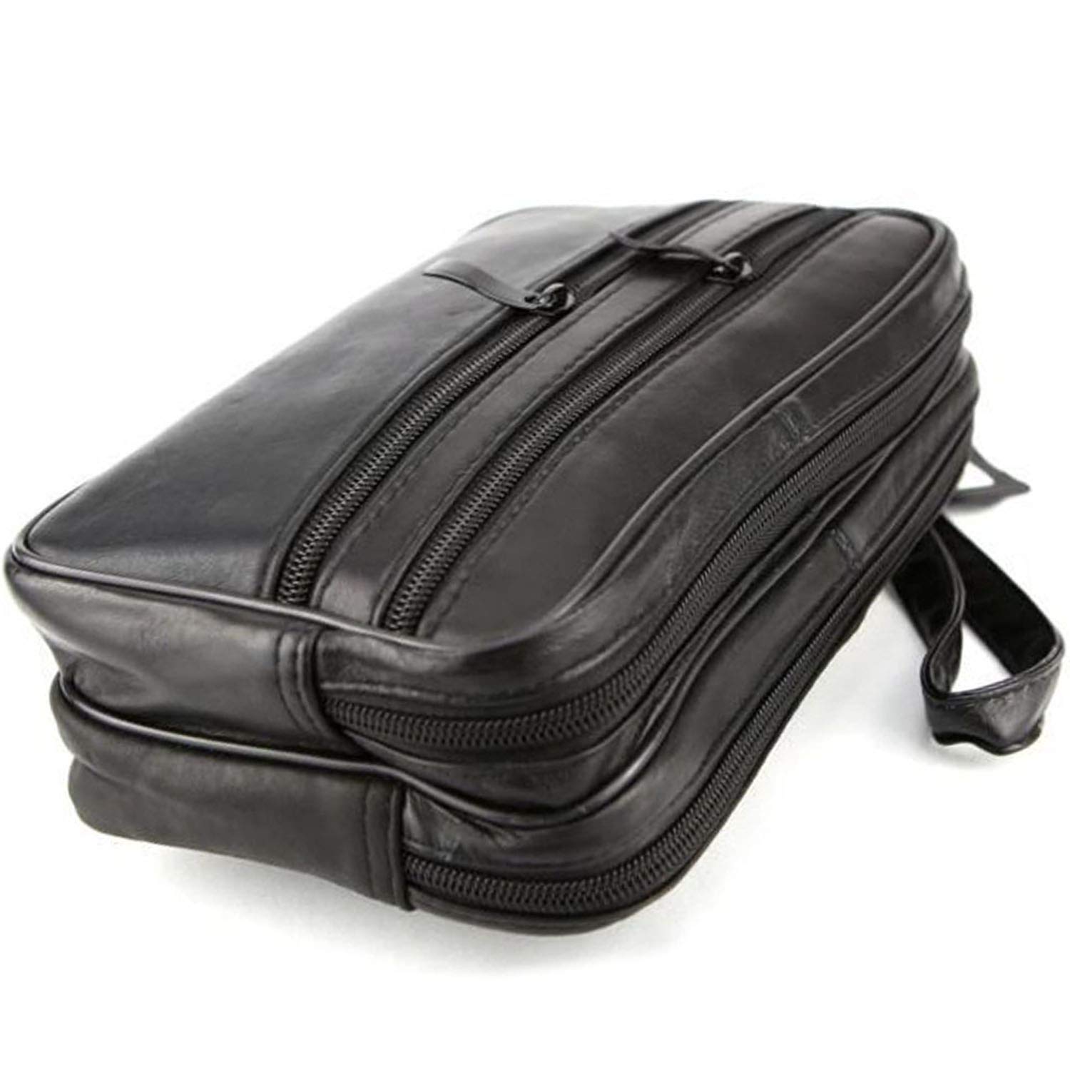 Charmoni - Bolsa de viaje, piel, con llavero negro Talla única