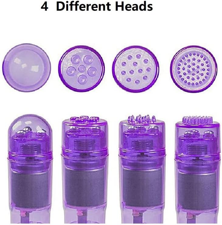 Miniatura 4 de Mini portátil pequeño masaje vibratorio herramienta corporal 4 cabezas masajeador bolsillo juguete para mujeres cuello, hombro, cara, espalda pies