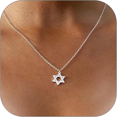 Gold Choker Necklace for Women Star of David Necklace Dainty Lucky Pendant Jewelry