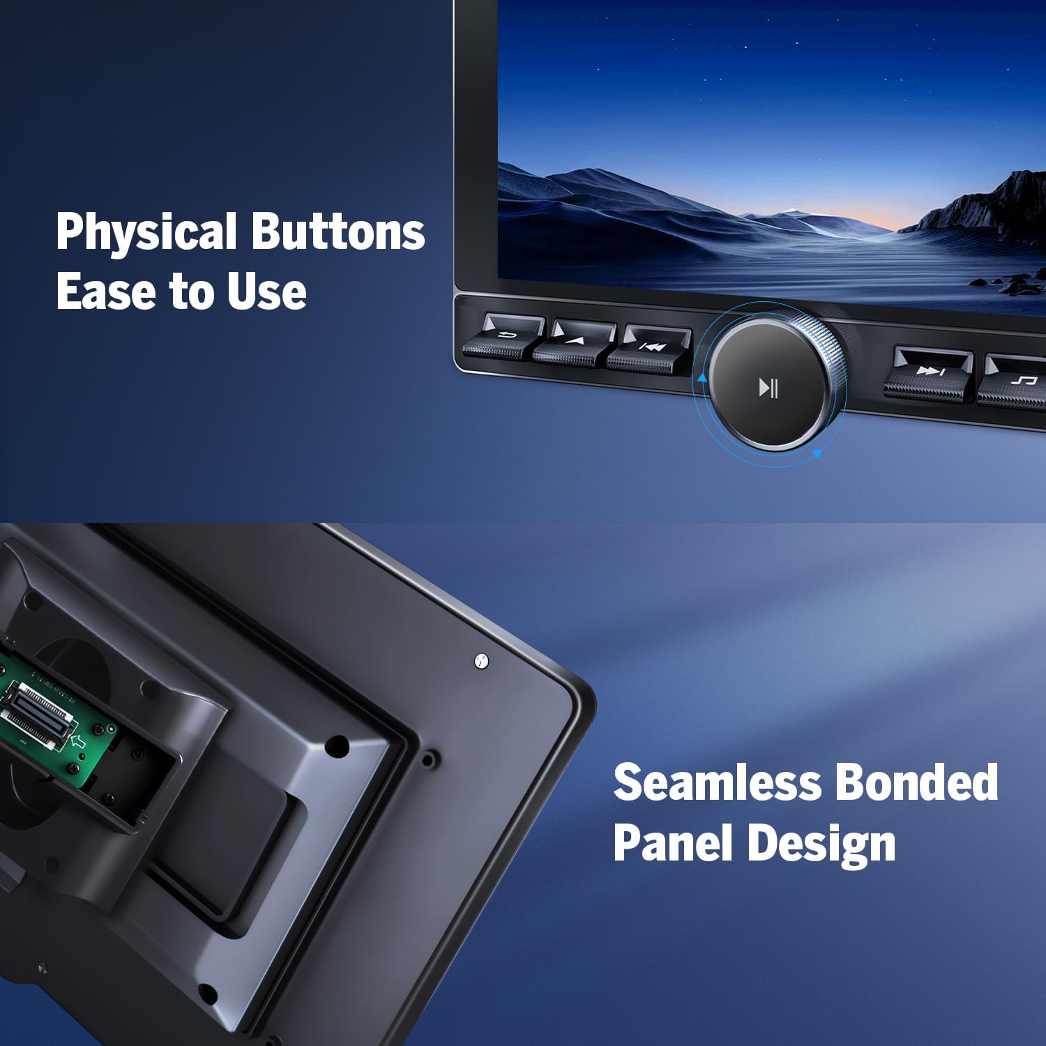 Eonon 8GB+128GB Double Din Car Stereo, 10.1' Qualcomm 685 8-Core with Wireless CarPlay & Android Auto, Built-in 4G LTE, 48-Band DSP, Adjustable Screen, Bluetooth GPS Navigation Radio -UX6K2-PRO-MAX