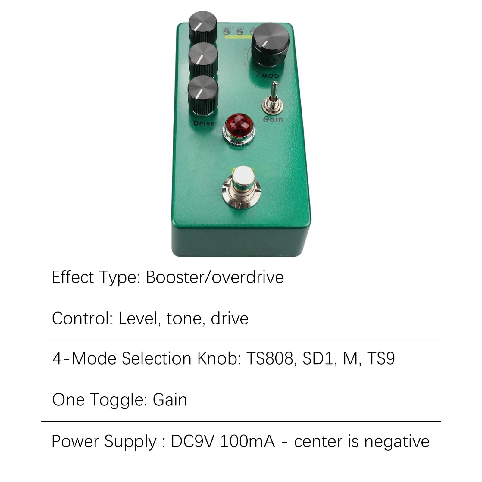 Professionelles Distortion-Effektpedal mit True Bypass Metallgehäuse, Gitarrenzubehör, Gitarrenverstärkung
