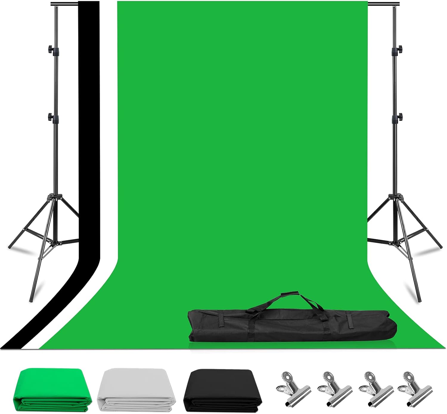 MSKIRA Photo Studio Backdrop Stand Kit 2x3M/6.5ftx9.8ft Adjustable
