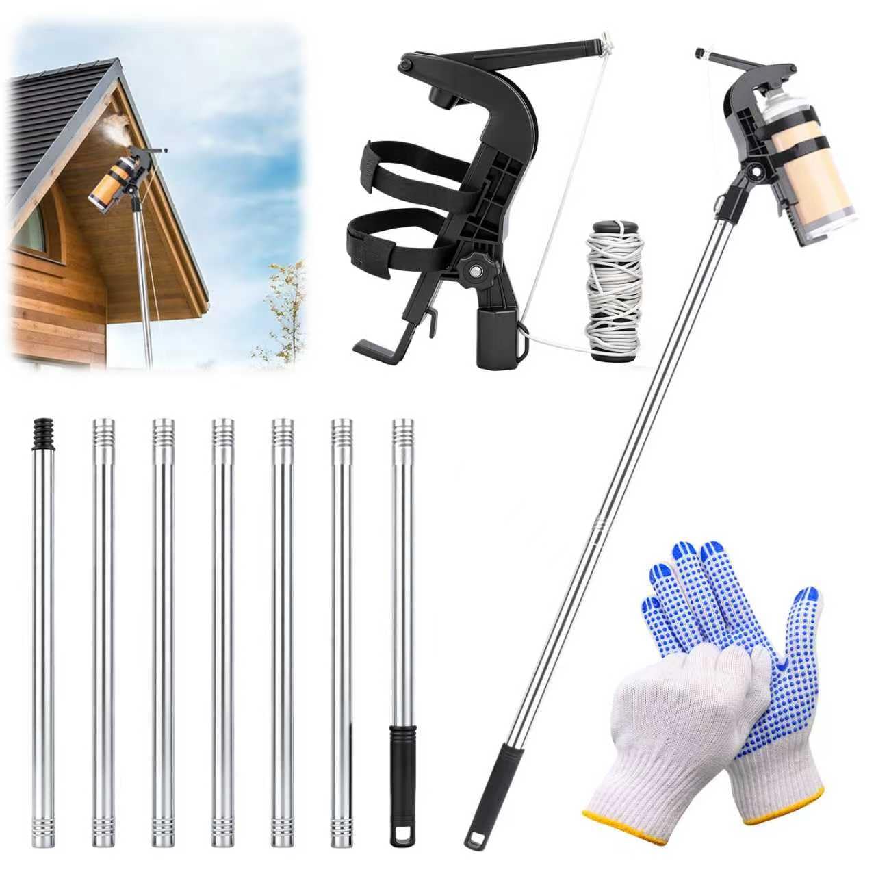 Sprühdosen Verlängerung Adapter, Wespenspray mit langem sprührohr, Kommt mit 2.8m sprühdosenhalter verlängerungsstangen, spraydosen verlängerungsadapter, für Wespenschaum, Wespen Power Spray