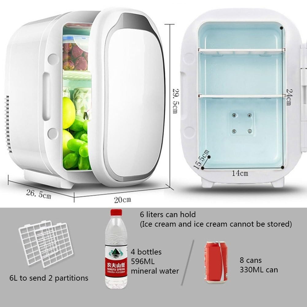 6L Mini Nevera AC DC Enfriador Calentador Portátil Coche Casa