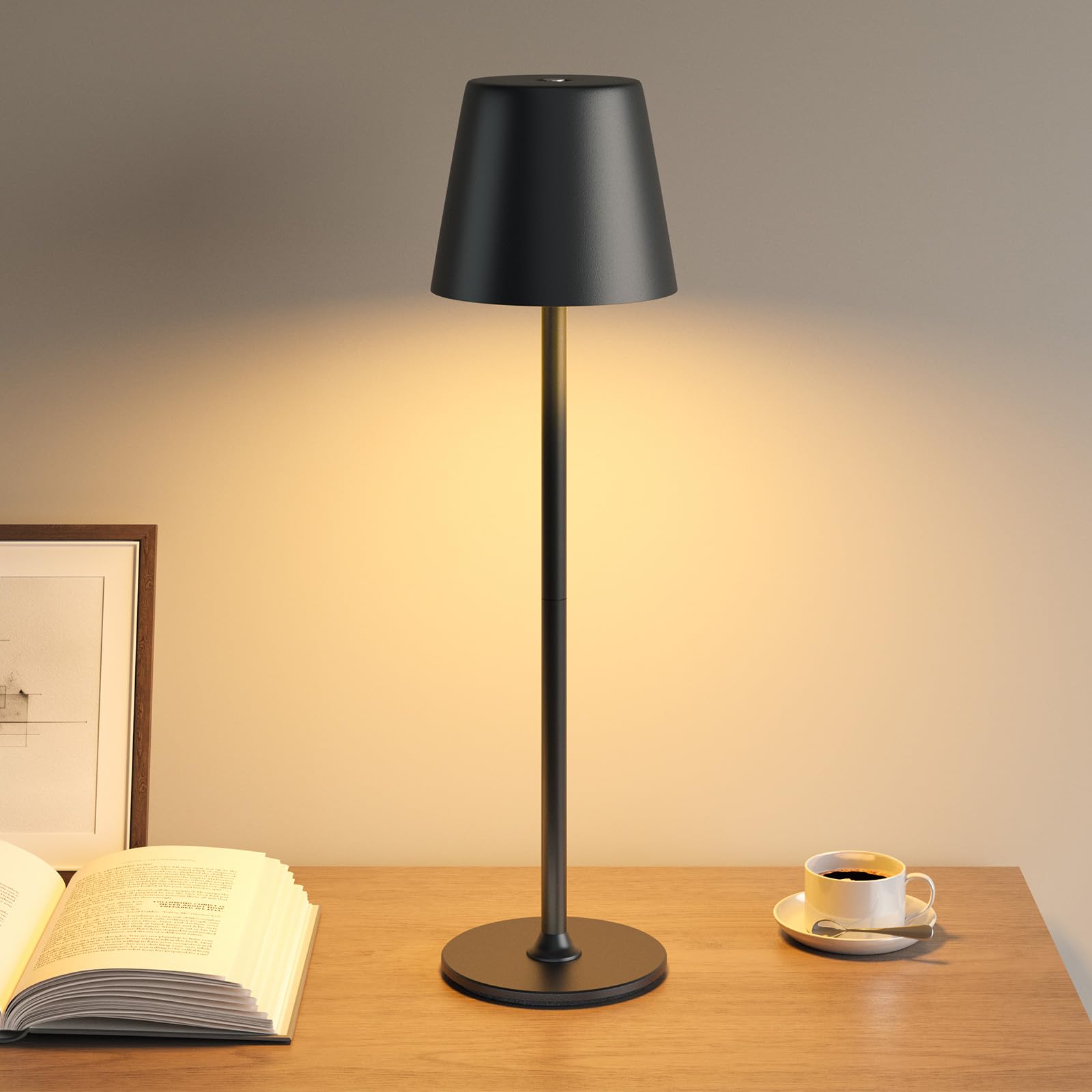 UPXNBOR Rechargeable Table Lamp, Cordless Battery Operated  - 1 Lamp
