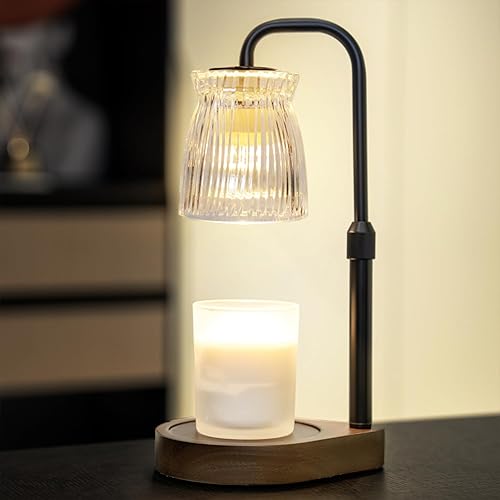 Shering Candle Warmer Lamp with Timer Dimmable, Adjustable Height Candle Light Warmer with Gift Box, Birthday Gifts for Women Mom, House Warming Gifts New Home Decor, Wax Warmer Lamp with 2 Bulbs
