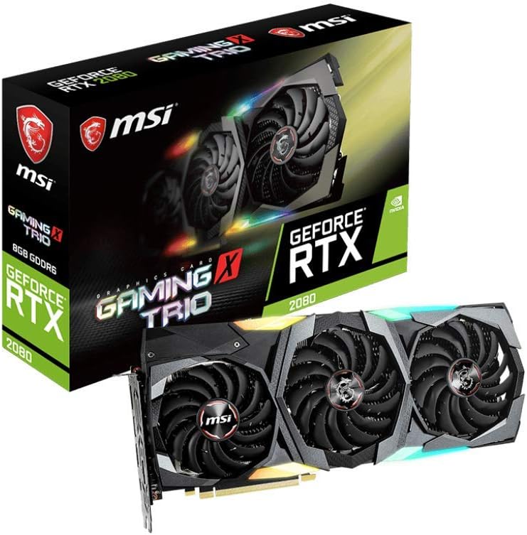Gaming GeForce RTX 2080 8GB GDRR6 256-bit VR Ready Graphics Card (RTX 2080 GAMING X TRIO), Boost Clock: 1860 MHz