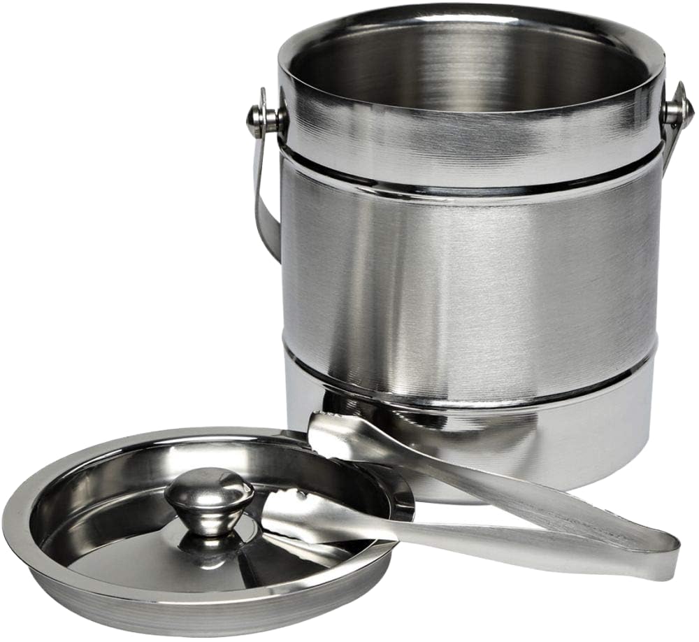 Stainless Steel Ice Bucket With Tongs, Silver In-1971000-Ele