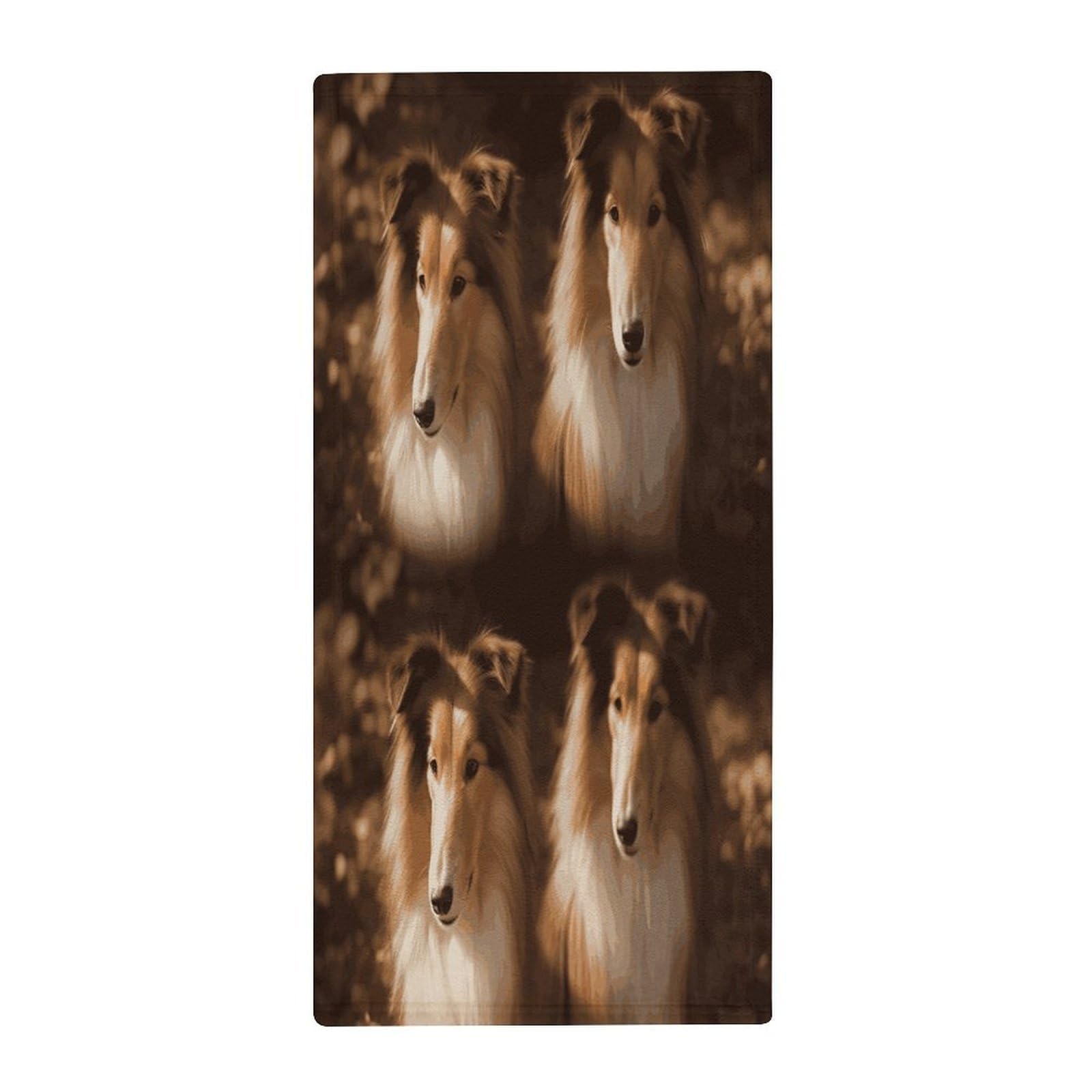 FekiLoot Shelties Hand Towels Coral Velvet Highly Absorbent Towel,Classic Luxury Printed Hand Towels Soft Hands Face Towel for Bathroom Kitchen Salon Workout 13.8 X 28.7 in
