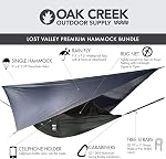 Oak Creek Portable Single Camping Hammock with Mosquito Bug Net and Tree Straps 274cm x 122cm