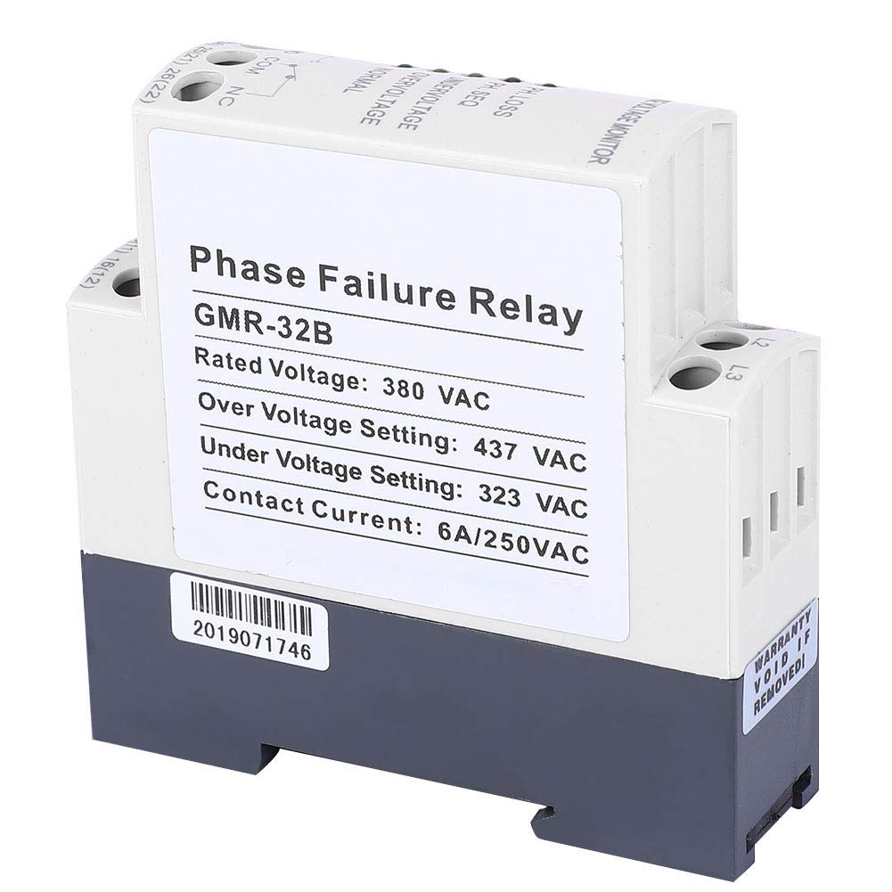Relé de Monitoreo Trifásico, GMR-32B 380VAC Sobrevoltaje Subvoltaje Fase Secuencia Falla Protector Relé de Monitoreo de Voltaje