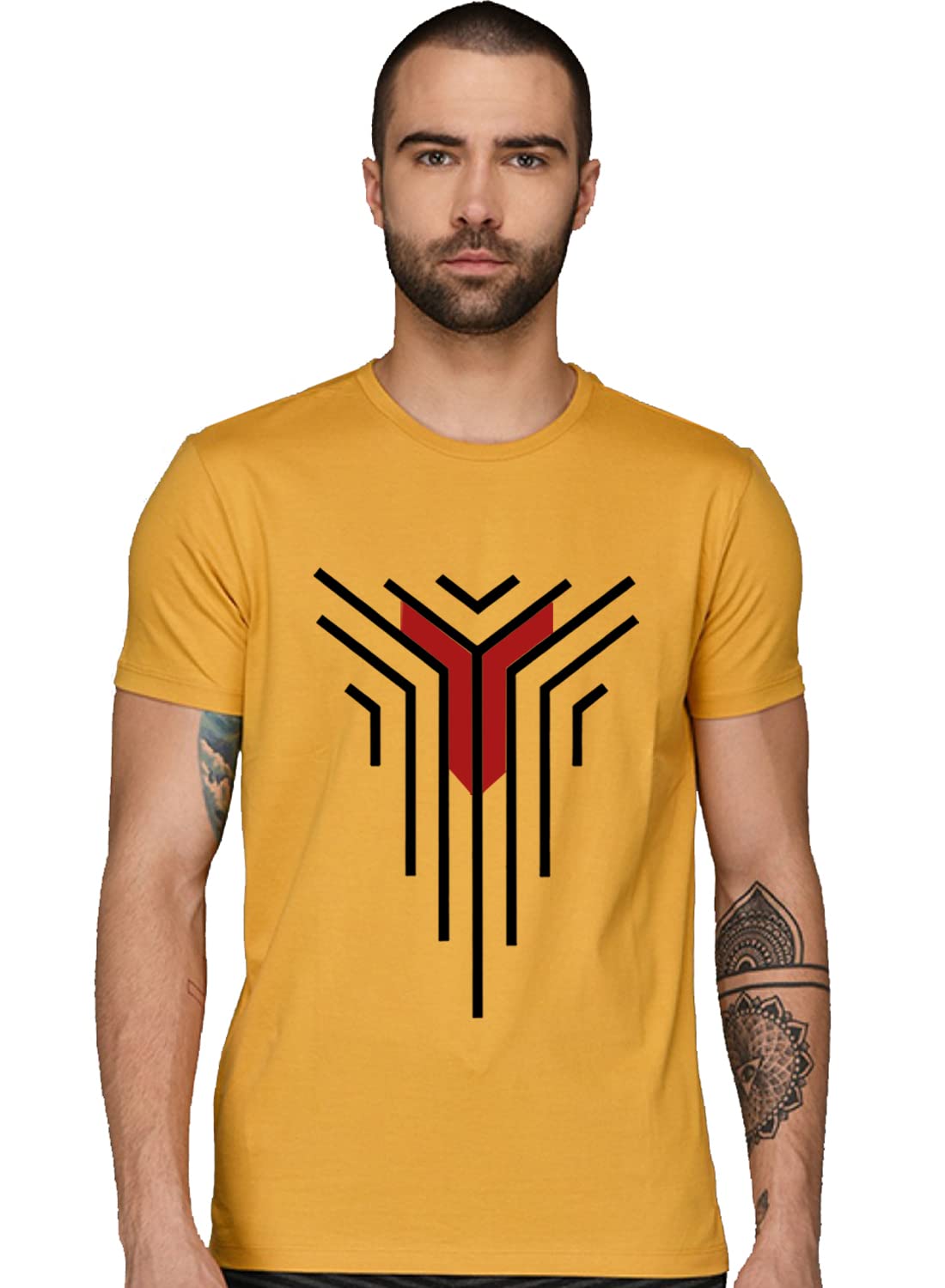 ADRO T-shirt da uomo in cotone con stampa grafica