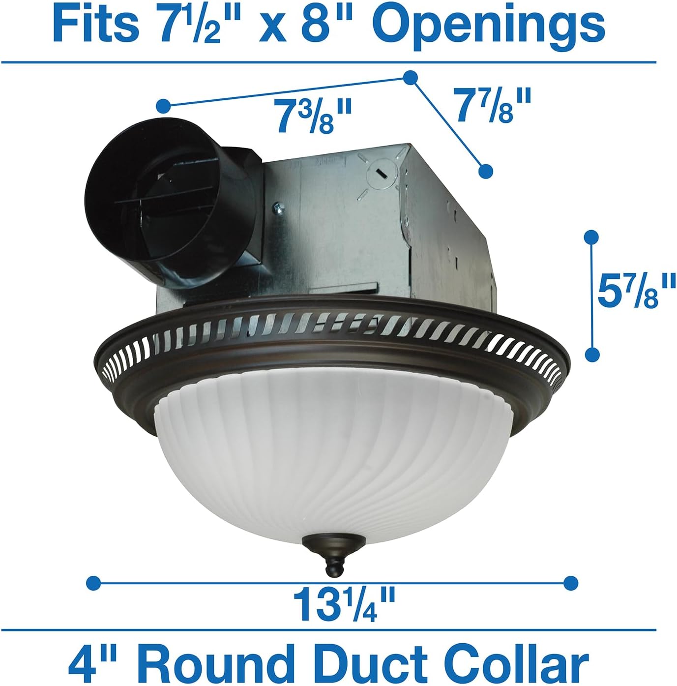 Air King DRLC701 Round Bath Fan with Light, Bronze