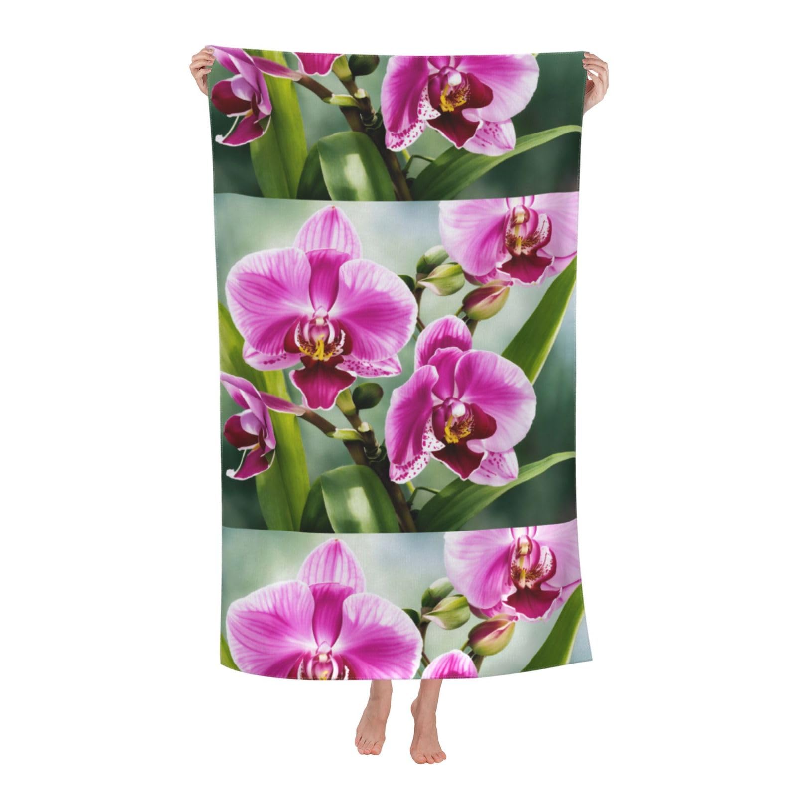 Cbaaghh Orchid Print Adult Beach Towels,Beach & Pool Towel,Beach Towels,Towels For Camping